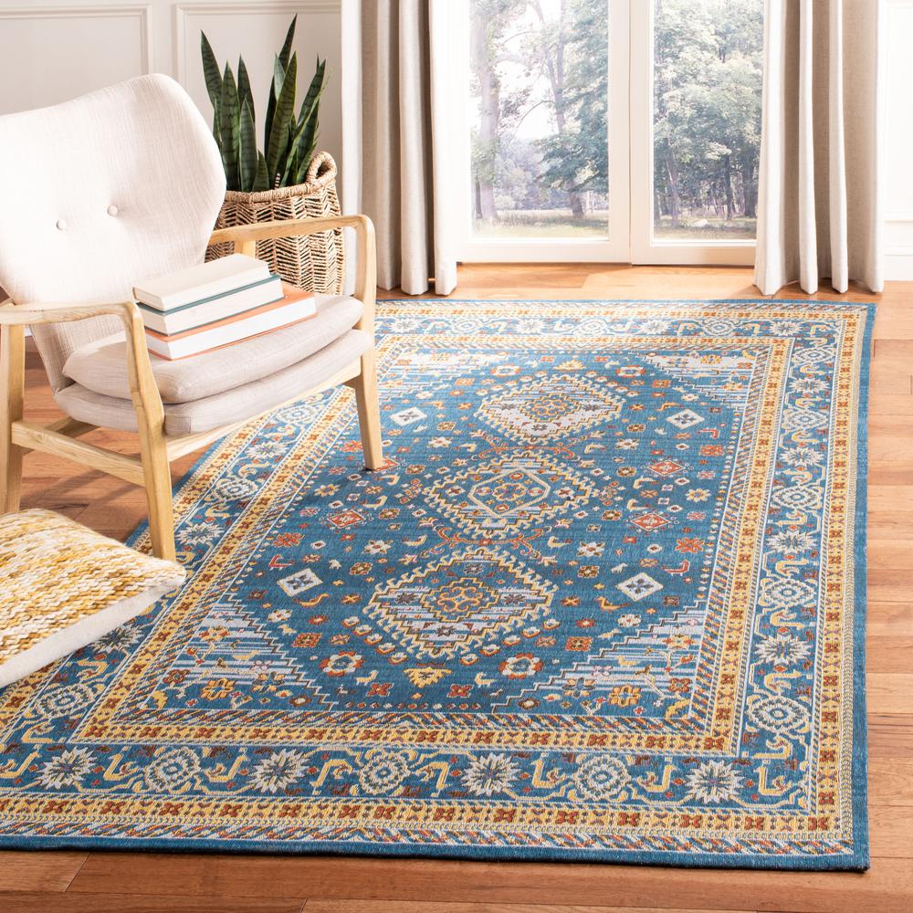 CLV-CLASSIC VINTAGE, BLUE / GOLD, 5' X 8', Area Rug. Picture 3