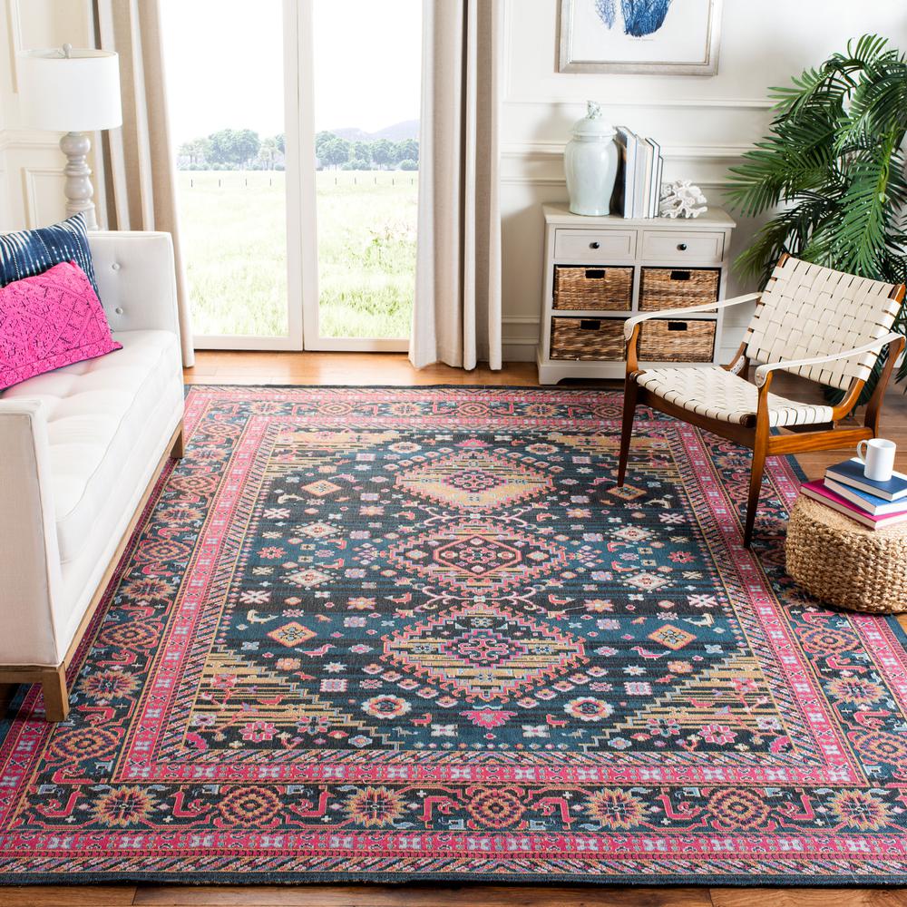 CLV-CLASSIC VINTAGE, NAVY / PINK, 8' X 10', Area Rug. Picture 2