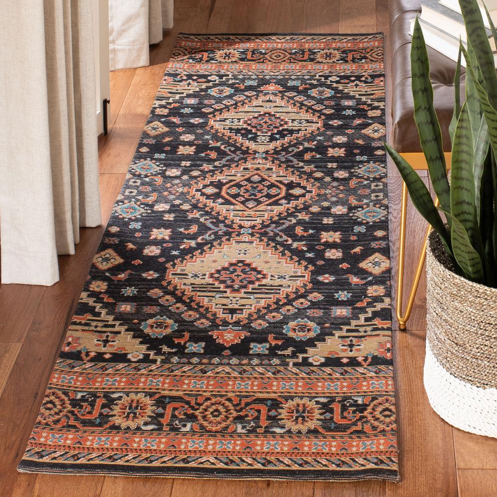 CLV-CLASSIC VINTAGE, BLACK / RUST, 2'-3" X 8', Area Rug. Picture 2