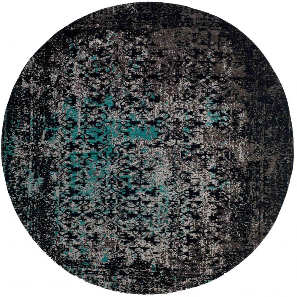 CLV-CLASSIC VINTAGE, NAVY / TEAL, 6' X 6' Round, Area Rug. Picture 1