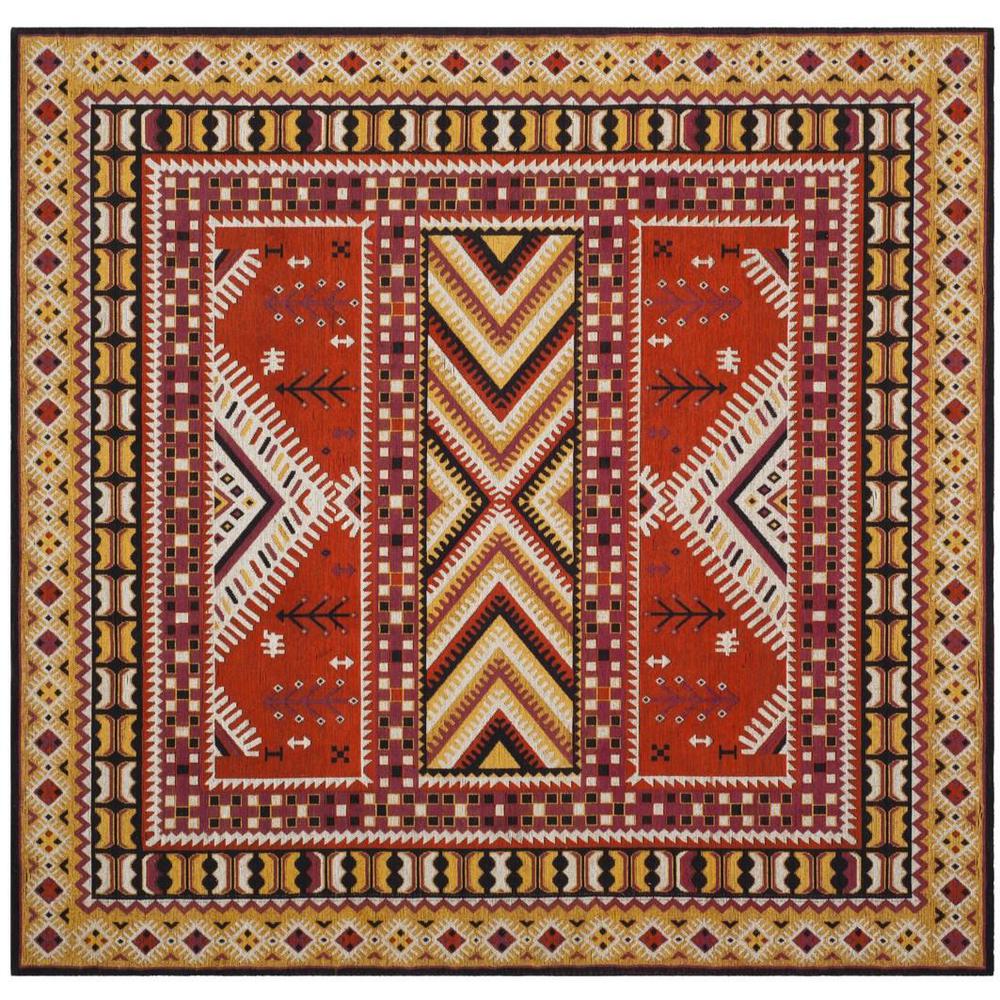 CLV-CLASSIC VINTAGE, ORANGE / GOLD, 6' X 6' Square, Area Rug, CLV511D-6SQ. Picture 1