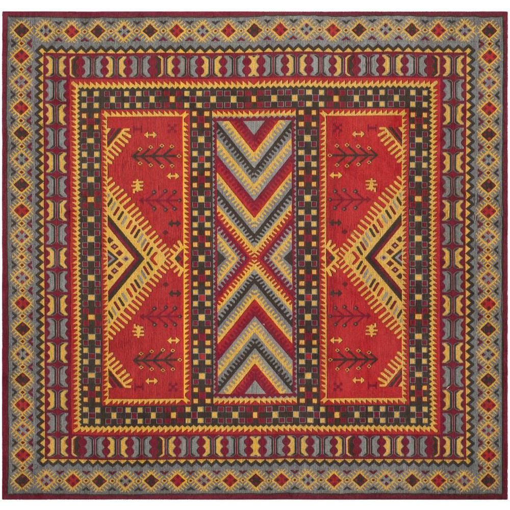 CLV-CLASSIC VINTAGE, RED / SLATE, 6' X 6' Square, Area Rug. Picture 1