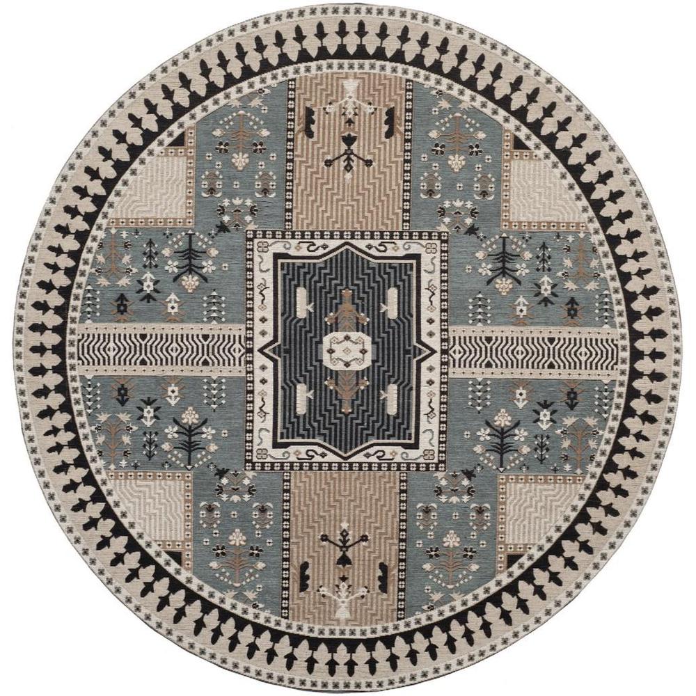 CLV-CLASSIC VINTAGE, SLATE / BEIGE, 6' X 6' Round, Area Rug, CLV512B-6R. Picture 1