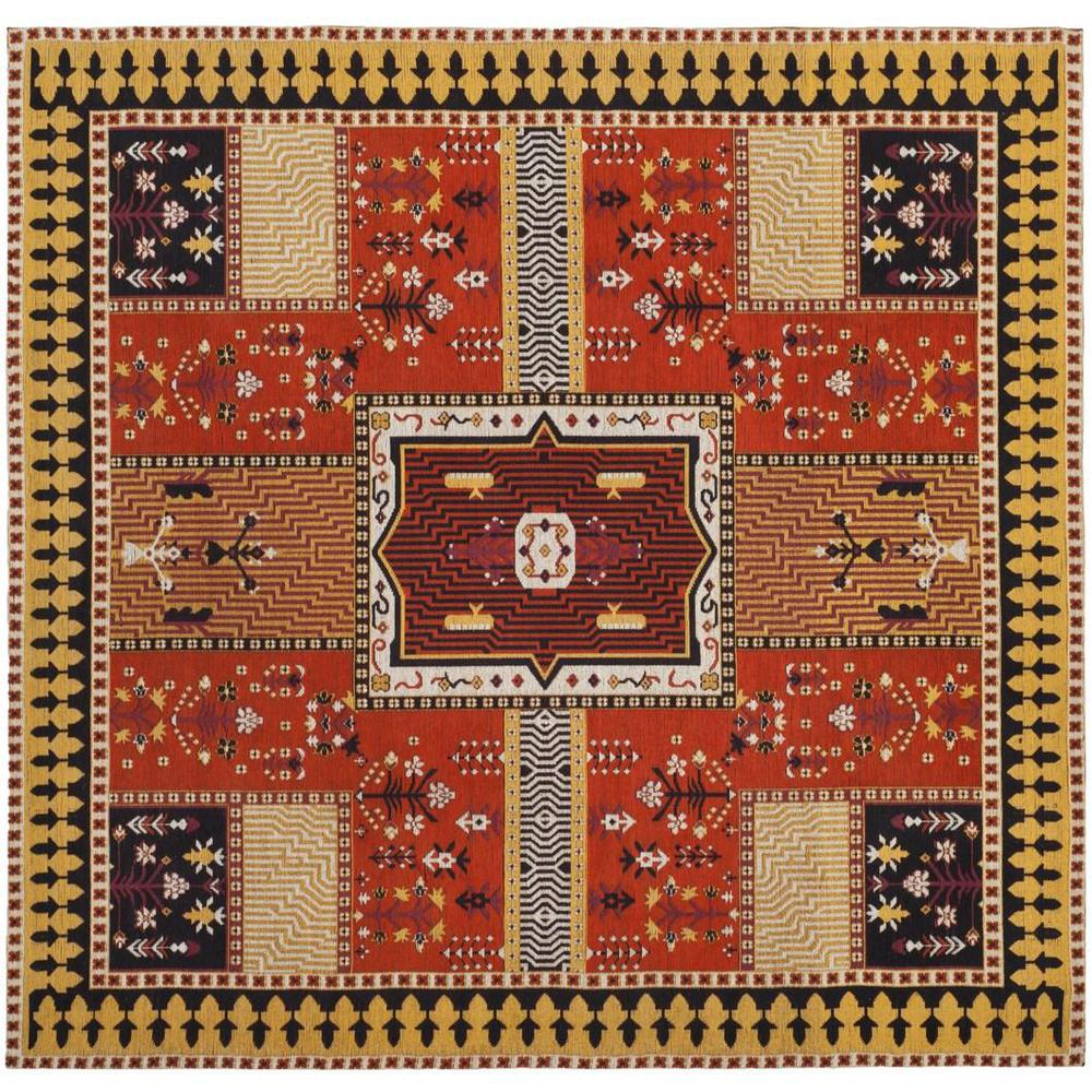CLV-CLASSIC VINTAGE, ORANGE / GOLD, 6' X 6' Square, Area Rug, CLV512D-6SQ. Picture 1