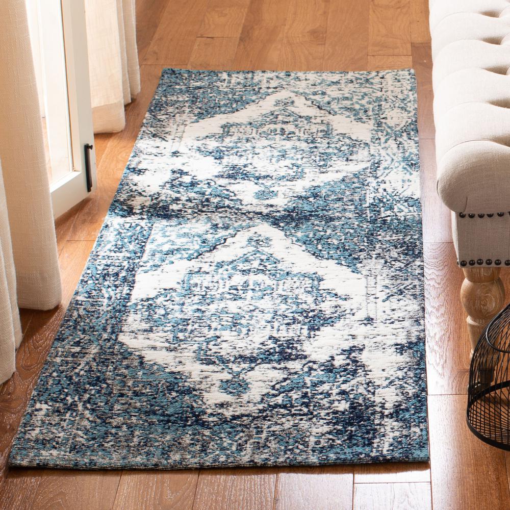 CLASSIC VINTAGE, BLUE / IVORY, 2'-3" X 8', Area Rug. Picture 2