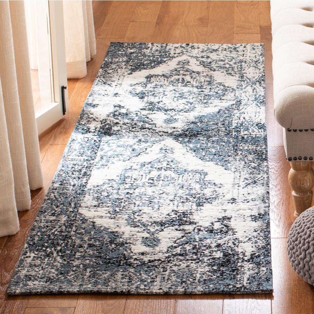 CLASSIC VINTAGE, NAVY / IVORY, 2'-3" X 8', Area Rug, CLV703N-28. Picture 2