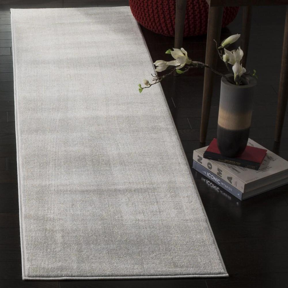 CARNEGIE, LIGHT GREY / CREAM, 2'-3" X 12', Area Rug. Picture 1