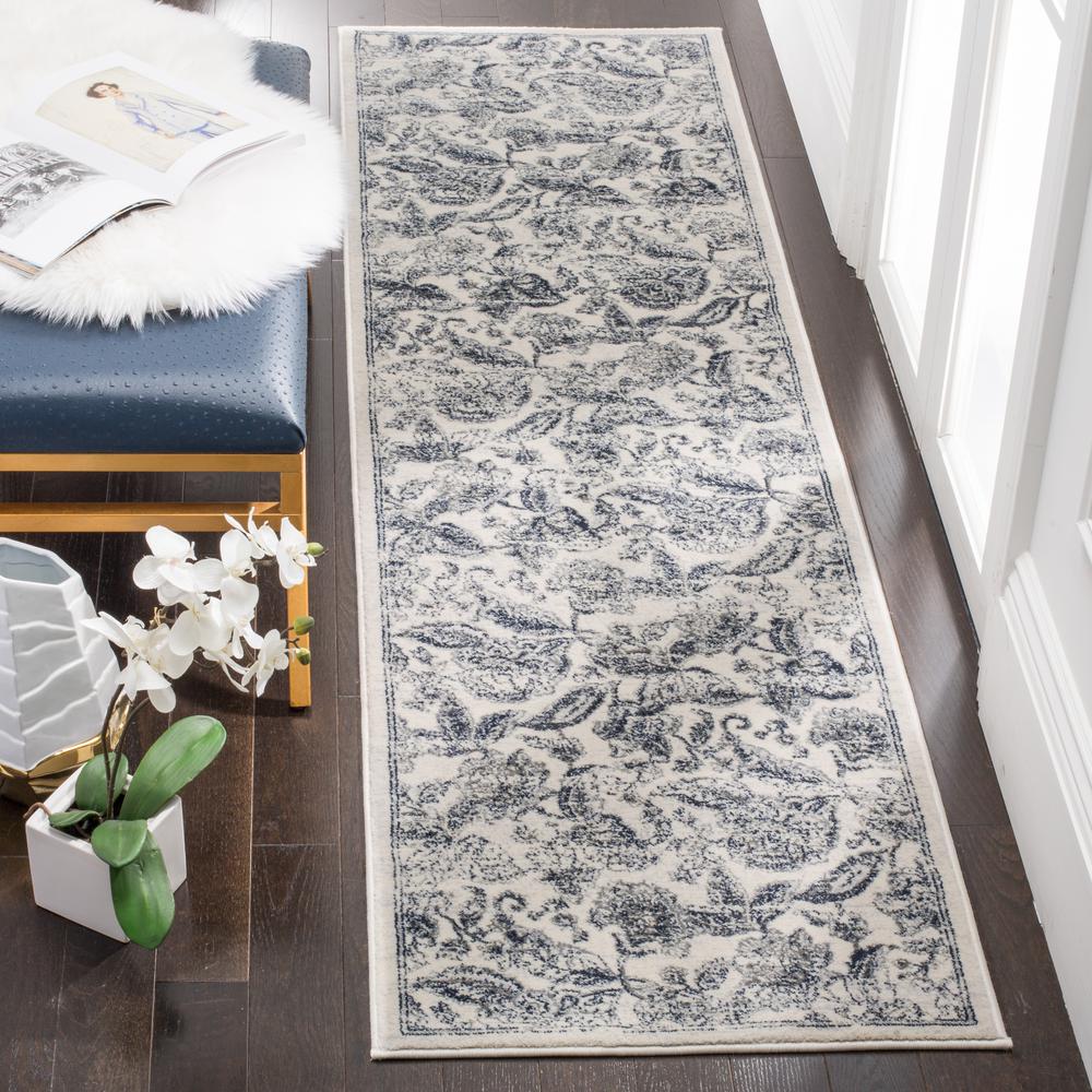 CARNEGIE, CREAM / LIGHT GREY, 2'-3" X 8', Area Rug, CNG622C-28. Picture 2