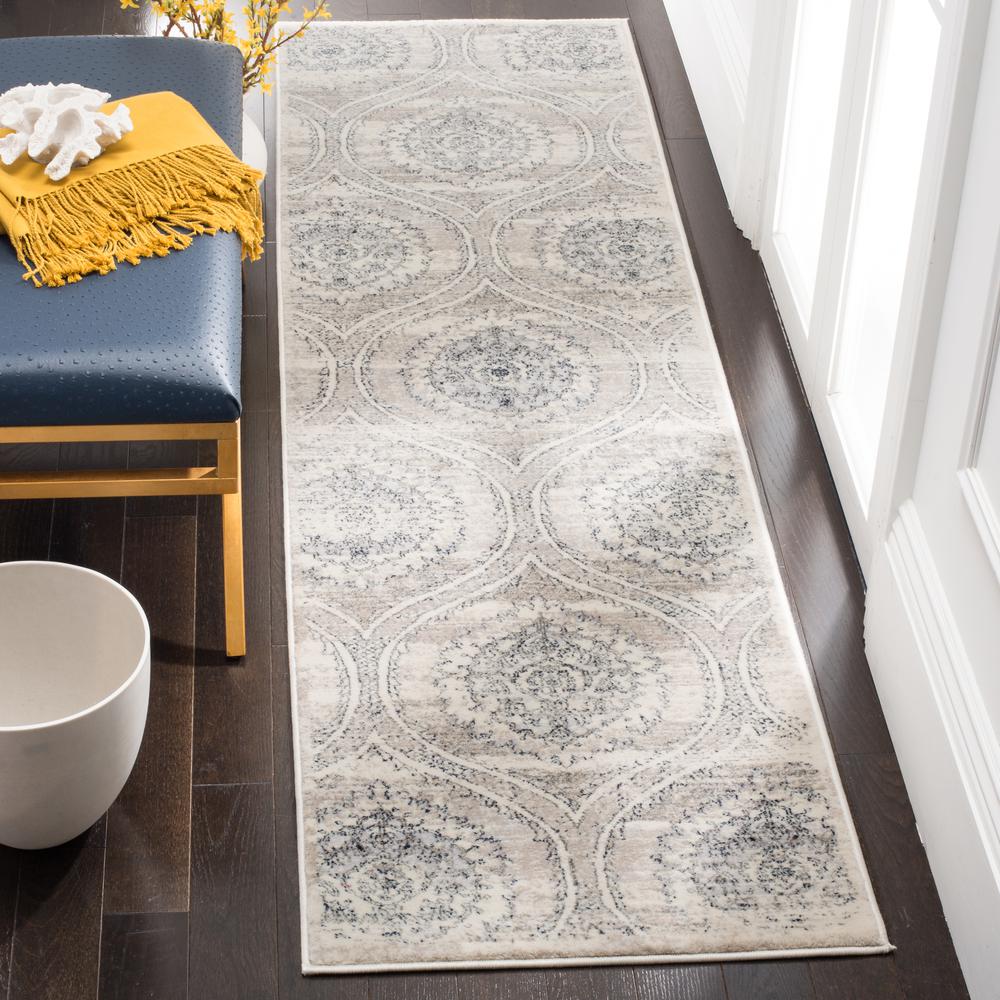 CARNEGIE, LIGHT GREY / CREAM, 2'-3" X 8', Area Rug, CNG626A-28. Picture 2