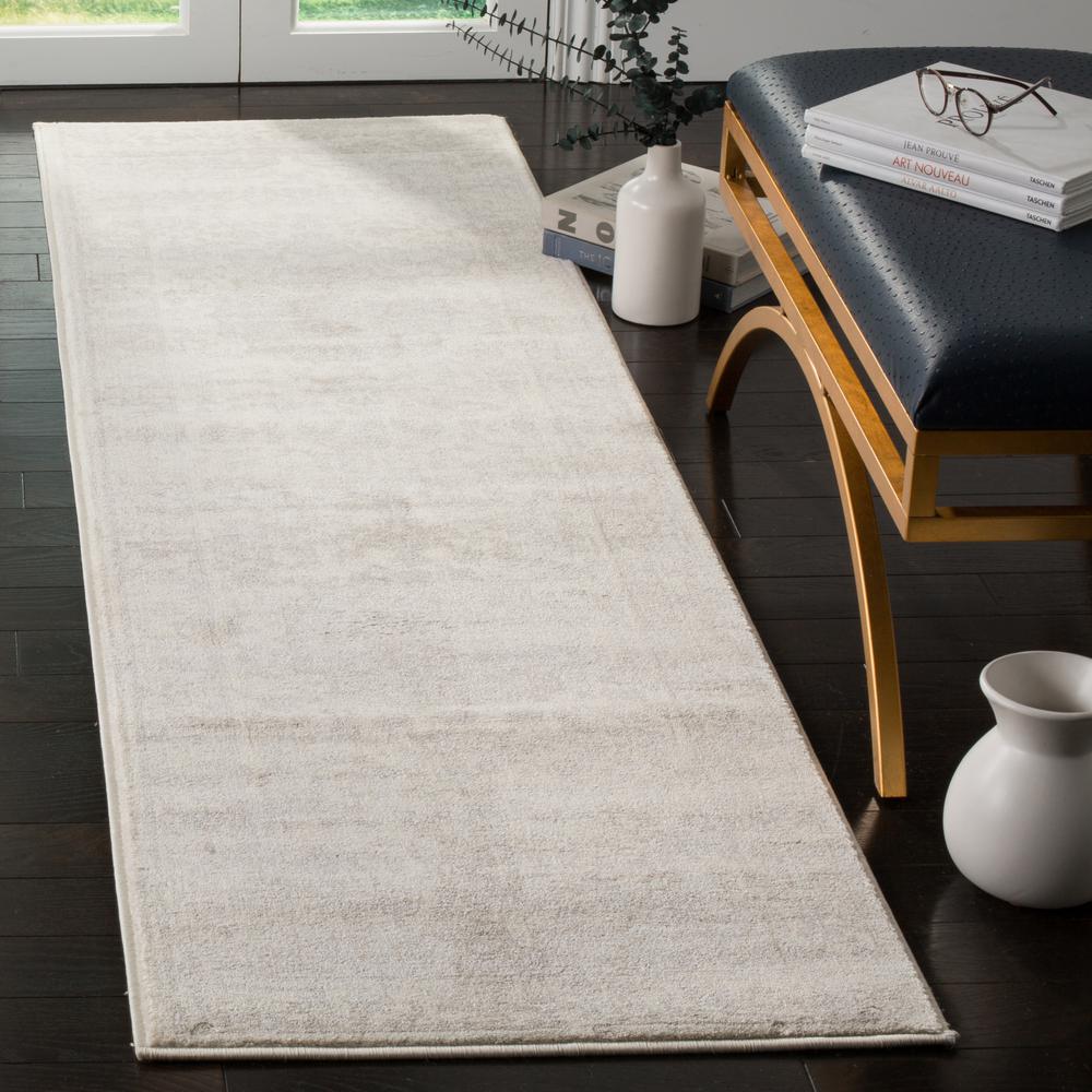 CARNEGIE, CREAM / LIGHT GREY, 2'-3" X 12', Area Rug, CNG631C-212. Picture 3