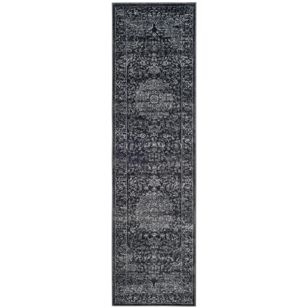 CARNEGIE, DARK GREY / CREAM, 2'-3" X 8', Area Rug. Picture 2