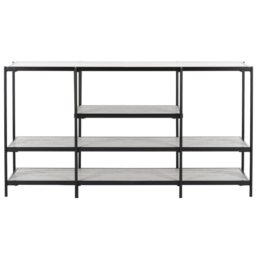 Petra 3 Tier Console Table, Beige/Black. Picture 1