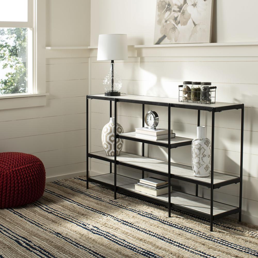 Petra 3 Tier Console Table, Beige/Black. Picture 4