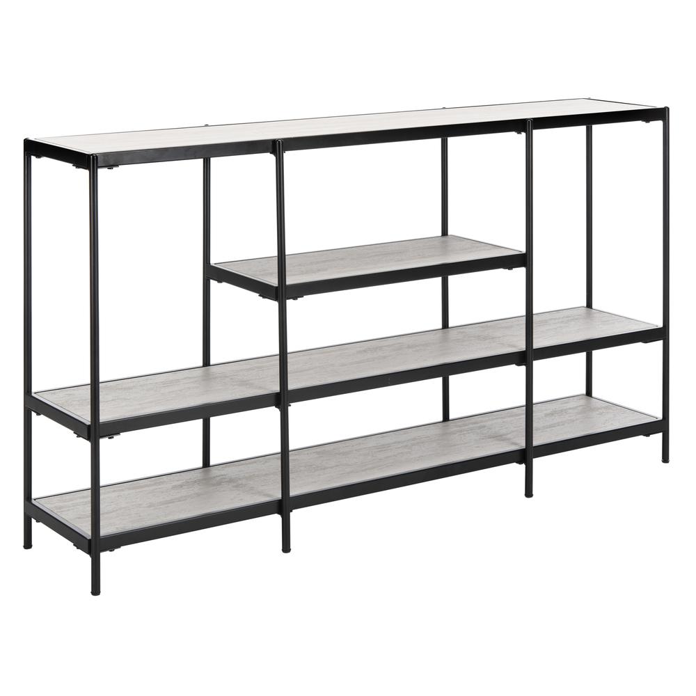 Petra 3 Tier Console Table, Beige/Black. Picture 5