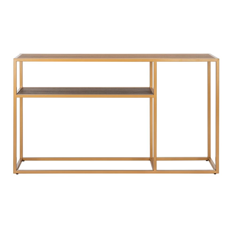 Octavia Console Table, Walnut/Gold. Picture 2
