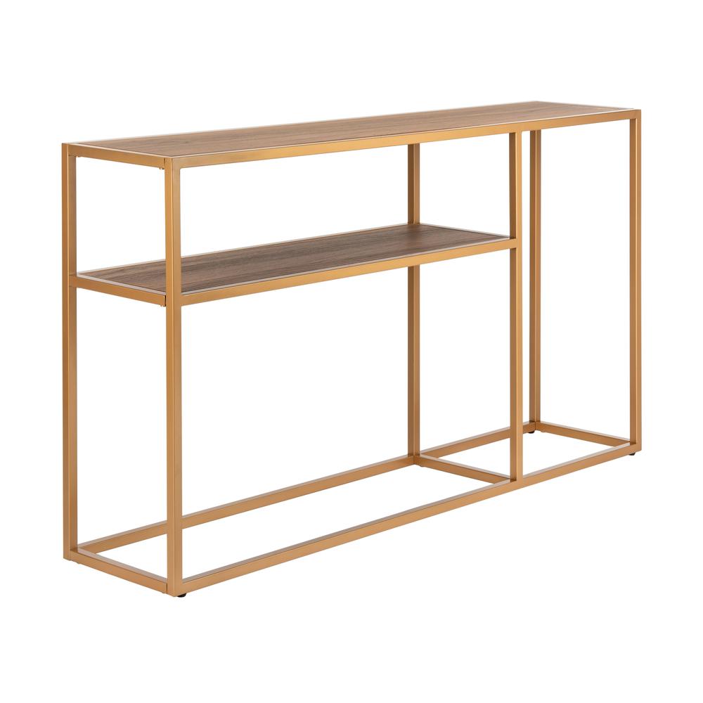 Octavia Console Table, Walnut/Gold. Picture 3