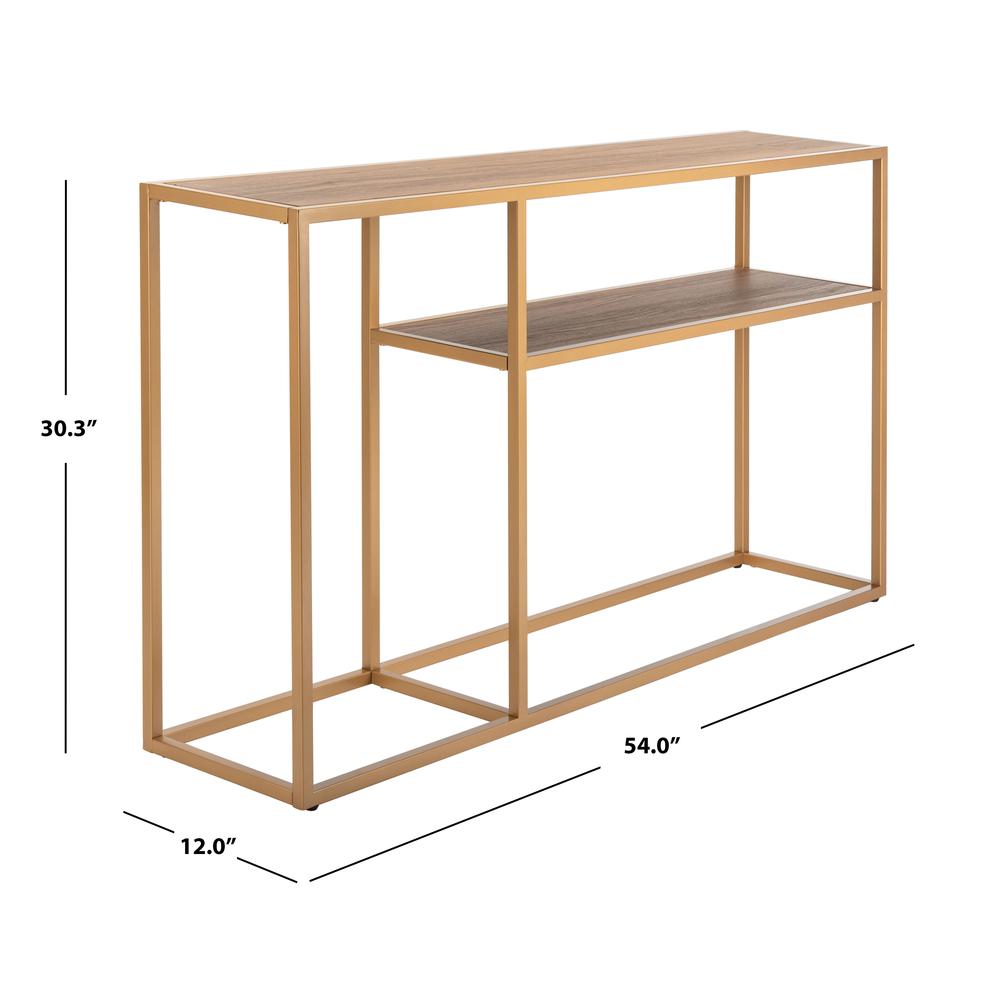 Octavia Console Table, Walnut/Gold. Picture 5