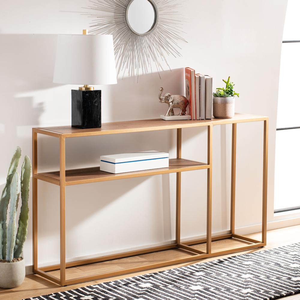 Octavia Console Table, Walnut/Gold. Picture 7