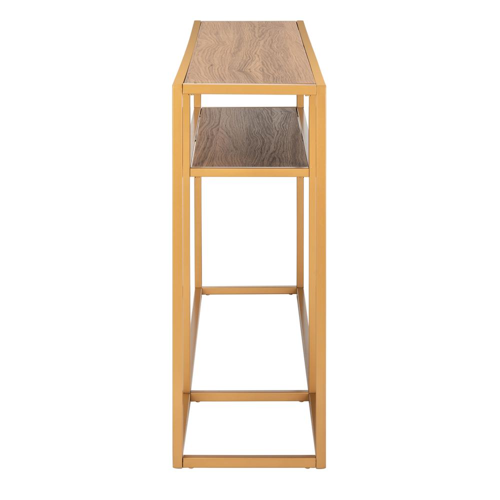 Octavia Console Table, Walnut/Gold. Picture 9