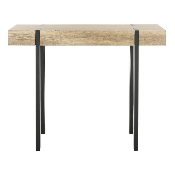 ALYSSA RECTANGULAR RUSTIC MIDCENTURY WOOD TOP CONSOLE TABLE. Picture 1