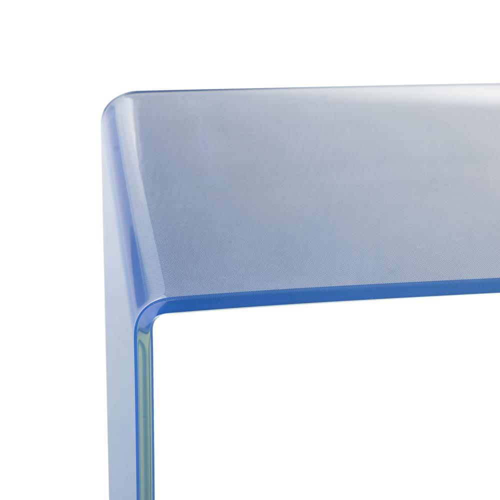 Crysta Ombre Glass Console Table, Clear/Blue. Picture 4