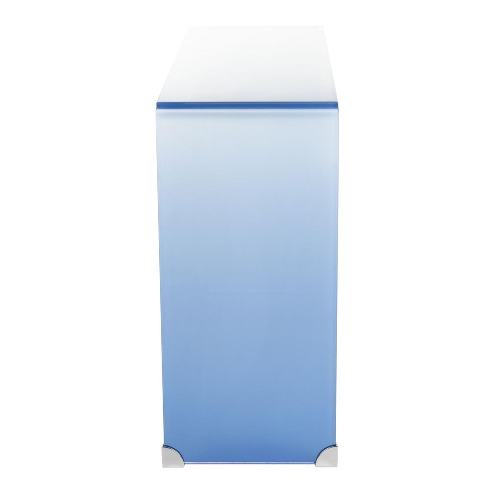 Crysta Ombre Glass Console Table, Clear/Blue. Picture 10