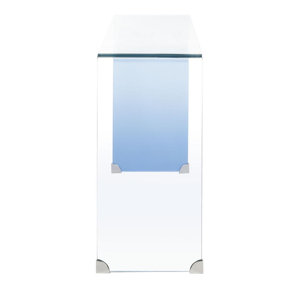 Crysta Ombre Glass Console Table, Clear/Blue. Picture 12