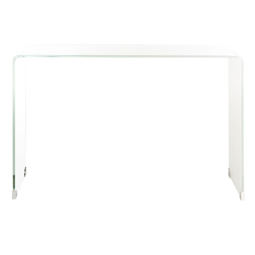 Crysta Ombre Glass Console Table, Clear/White. Picture 2