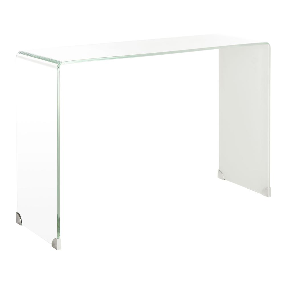 Crysta Ombre Glass Console Table, Clear/White. Picture 3