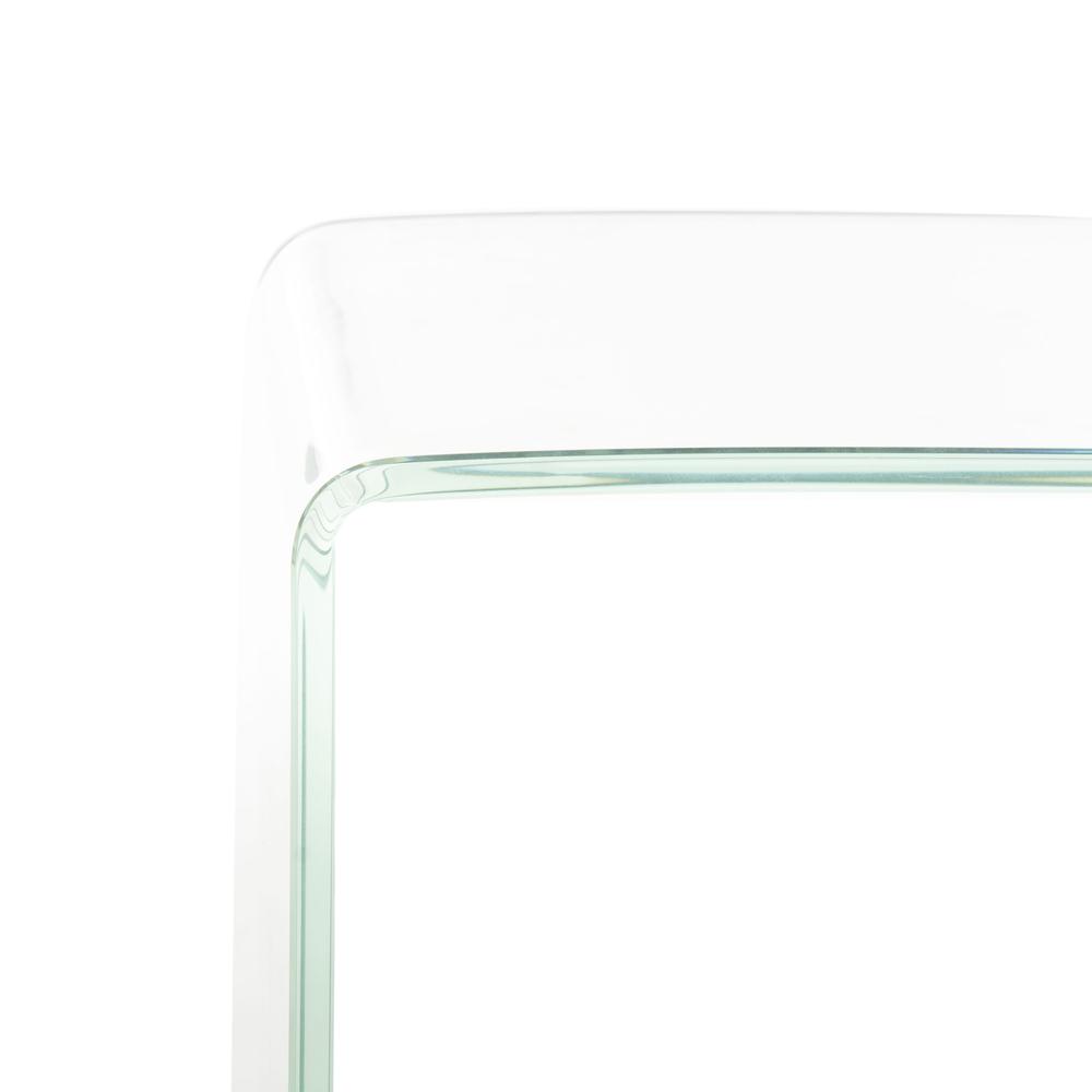 Crysta Ombre Glass Console Table, Clear/White. Picture 5