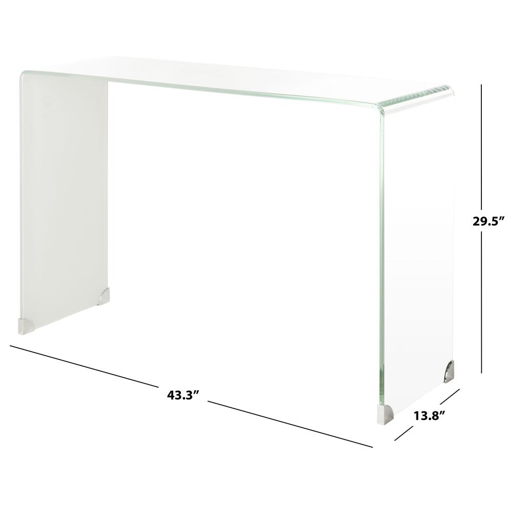 Crysta Ombre Glass Console Table, Clear/White. Picture 6
