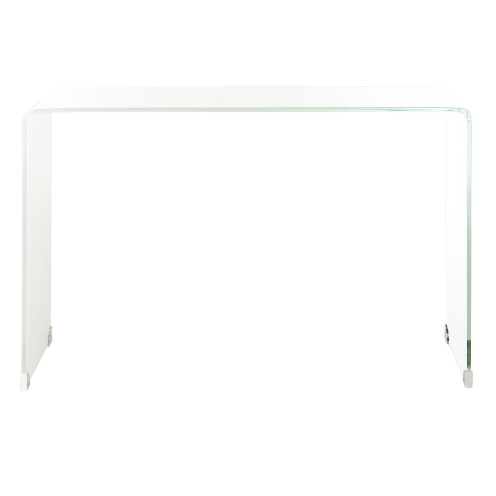 Crysta Ombre Glass Console Table, Clear/White. Picture 1