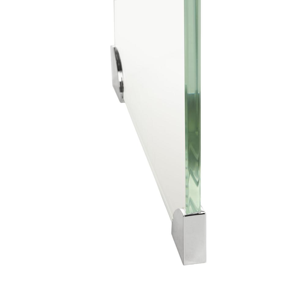 Crysta Ombre Glass Console Table, Clear/White. Picture 8