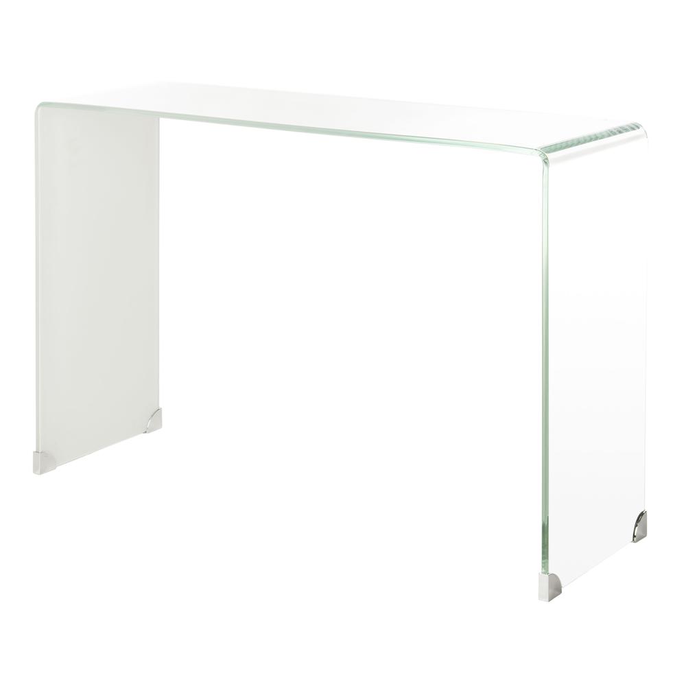Crysta Ombre Glass Console Table, Clear/White. Picture 10