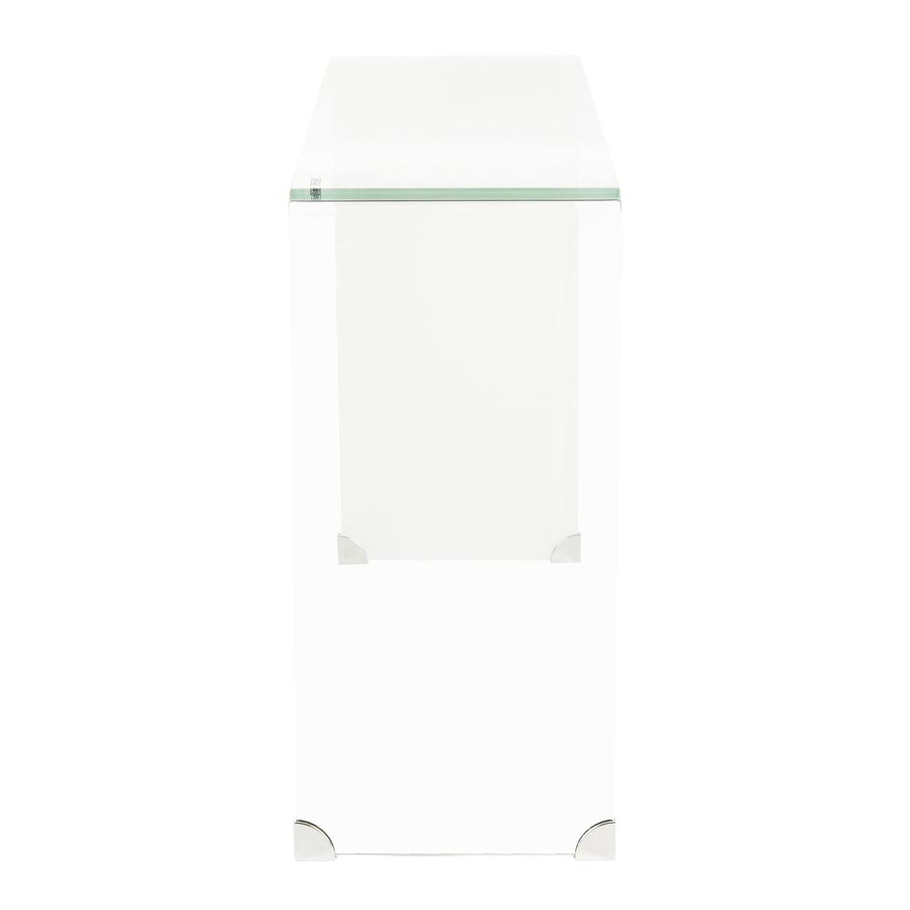 Crysta Ombre Glass Console Table, Clear/White. Picture 12