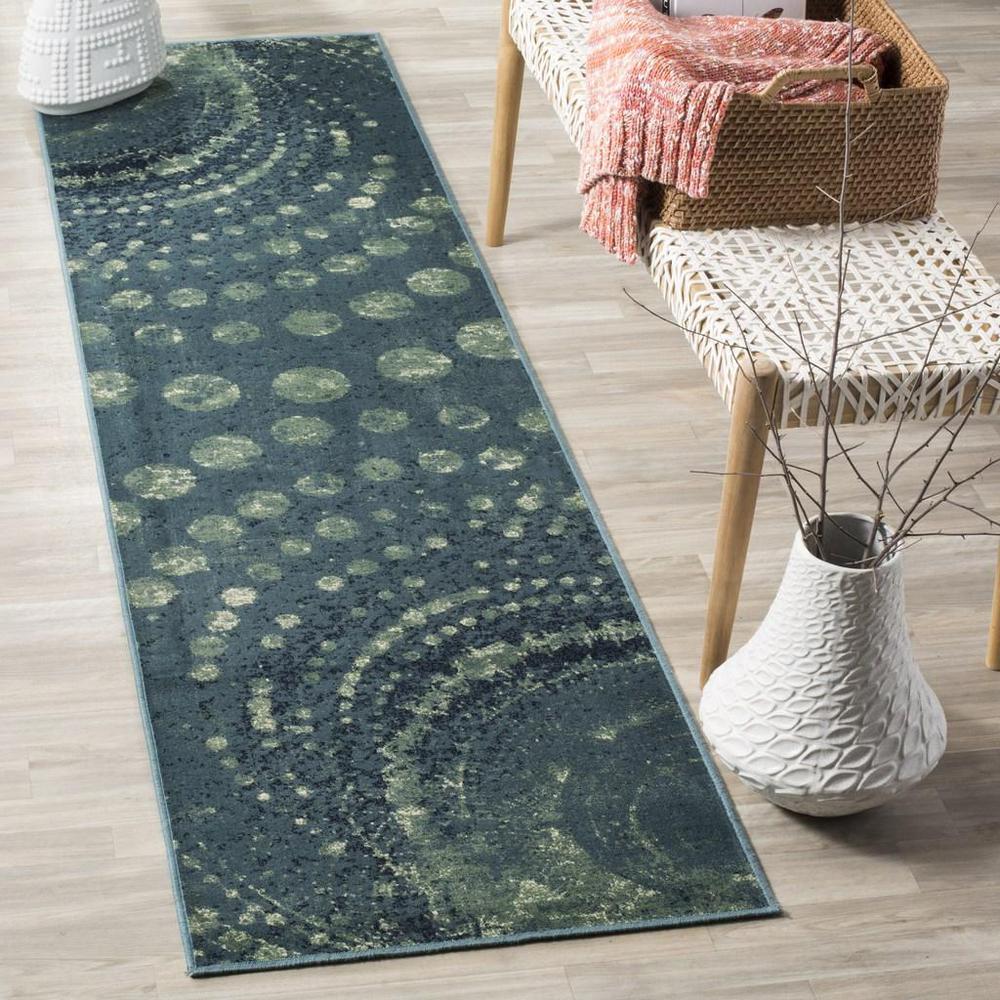 CONSTELLATION VINTAGE, TURQUOISE / MULTI, 2'-2" X 8', Area Rug, CNV749-2224-28. Picture 1