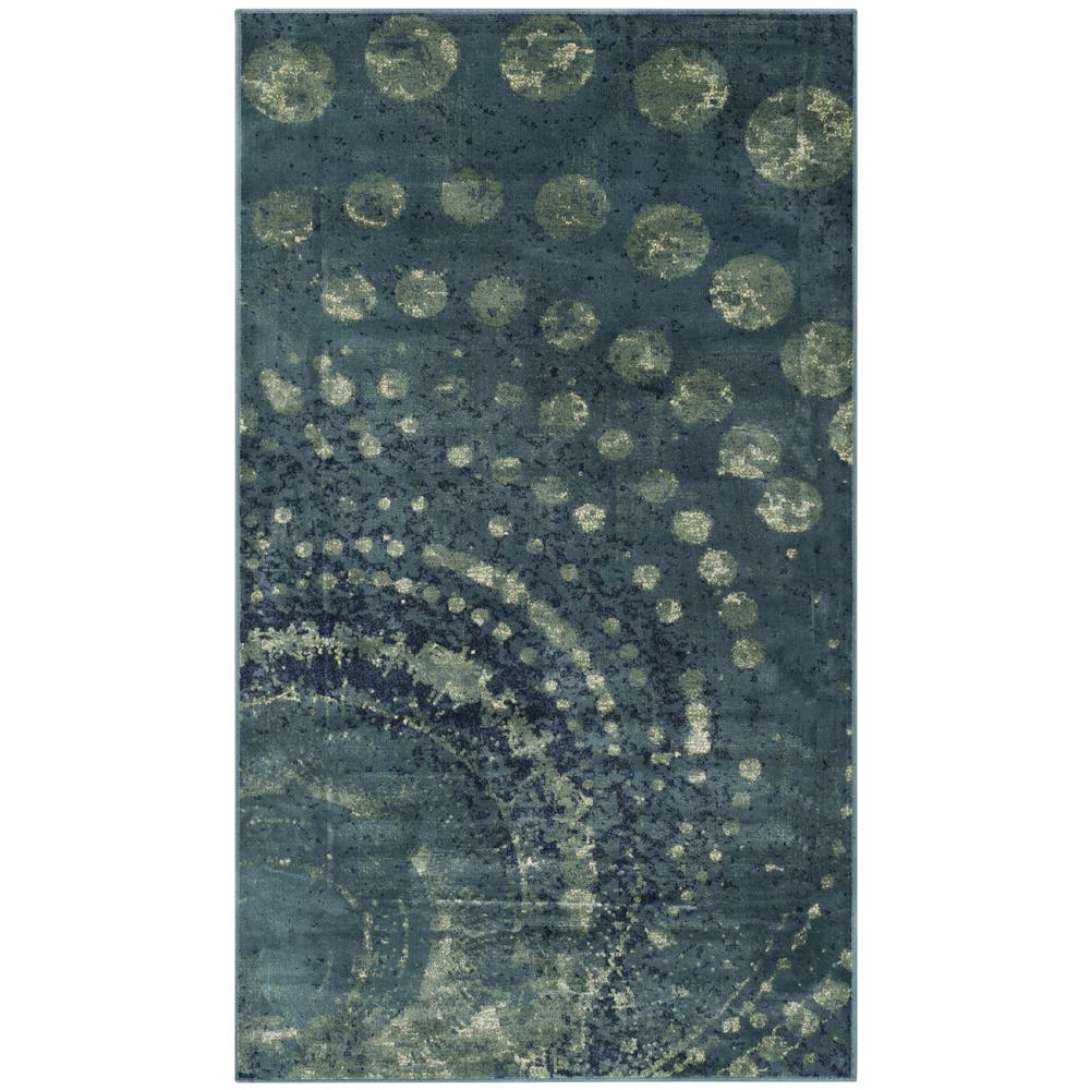 CONSTELLATION VINTAGE, TURQUOISE / MULTI, 3'-3" X 5'-7", Area Rug. Picture 1