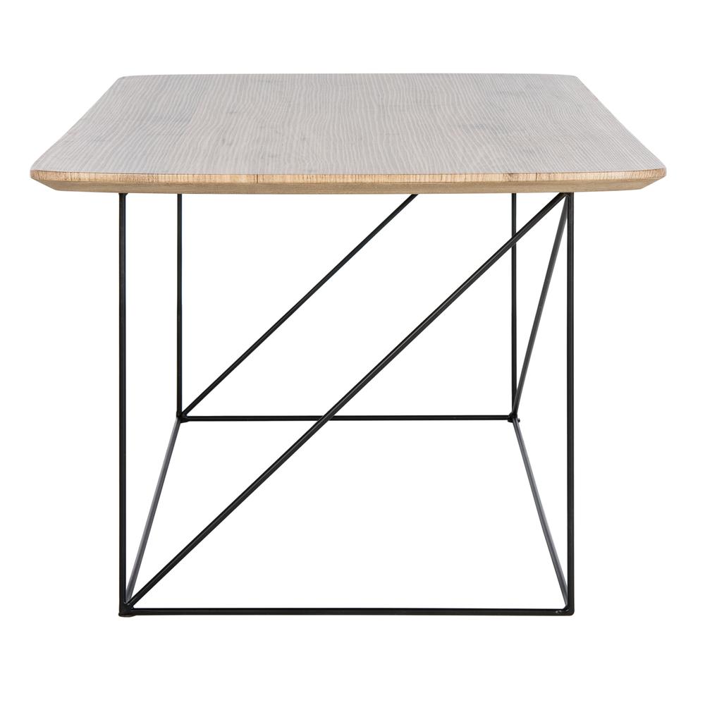 Rylee Rectangle Coffee Table, Taupe Brown Pine/Black. Picture 3
