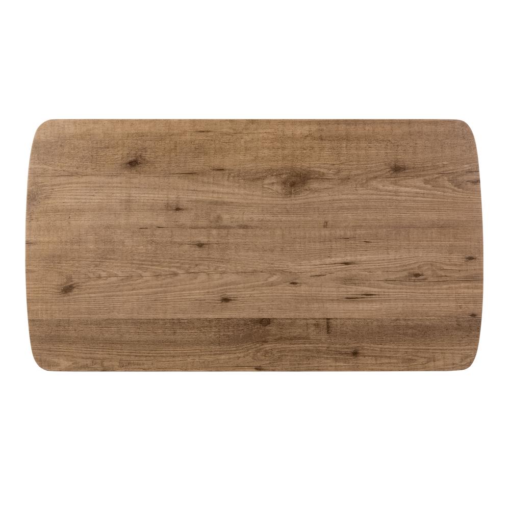 Rylee Rectangle Coffee Table, Taupe Brown Pine/Black. Picture 8