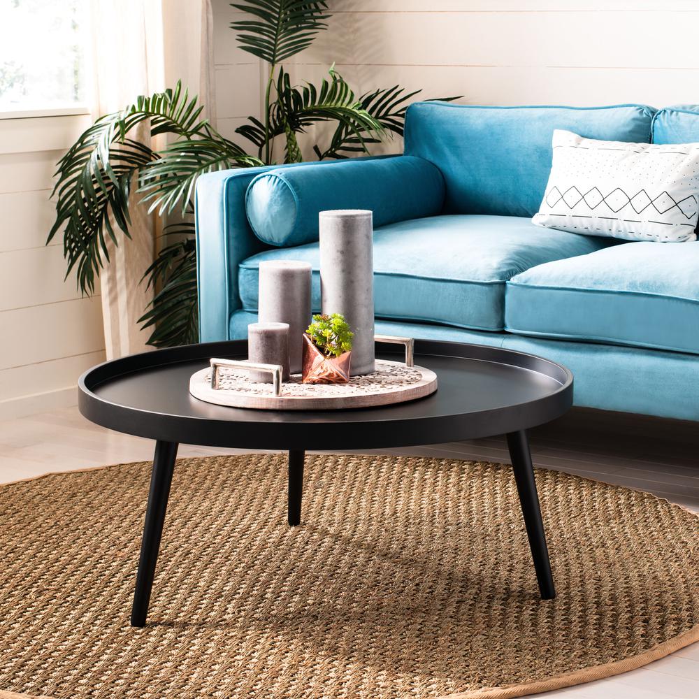 Fritz Round Tray Top Coffee Table, Black. Picture 6
