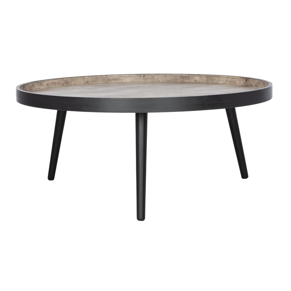 Fritz Round Tray Top Coffee Table, Light Grey/Black. Picture 2