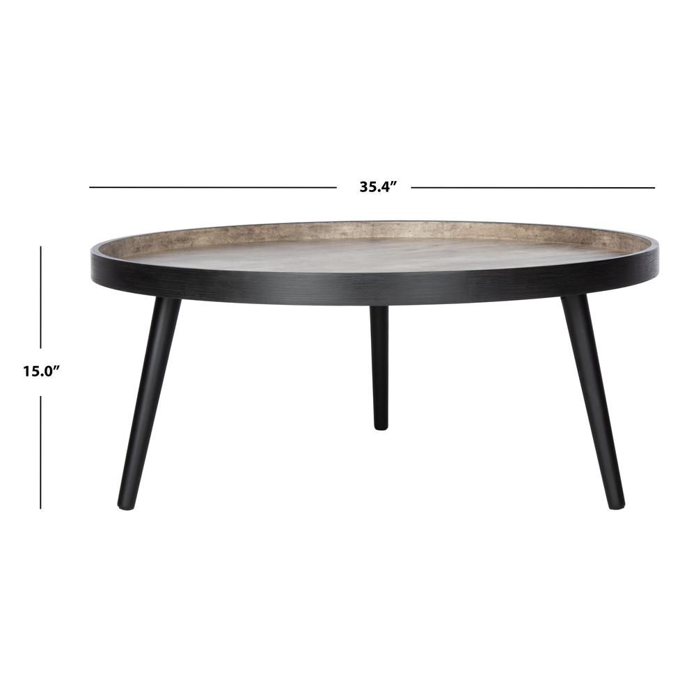 Fritz Round Tray Top Coffee Table, Light Grey/Black. Picture 4