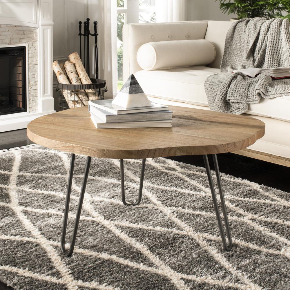 Dale Free Edge Coffee Table, Weathered Oak/Dark Steel. Picture 5
