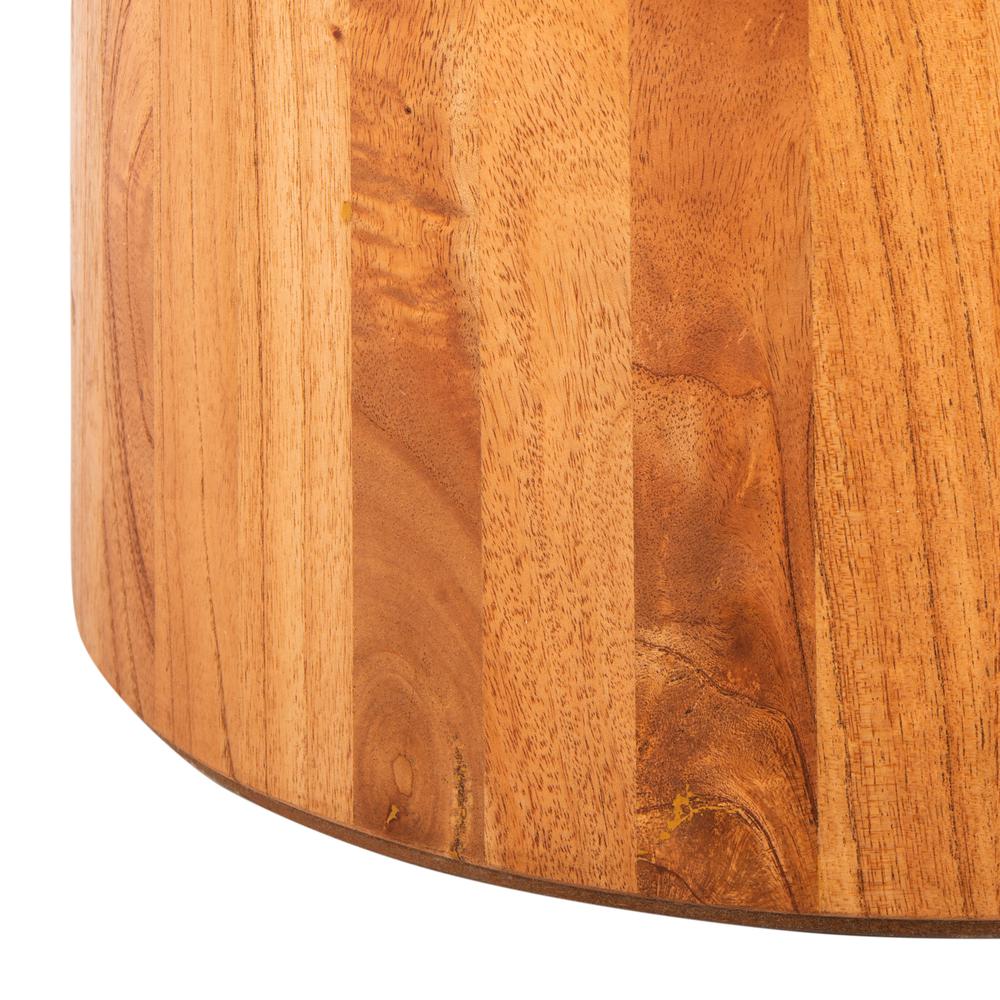 Devin Round Pedestal Coffee Table, Natural Brown. Picture 4