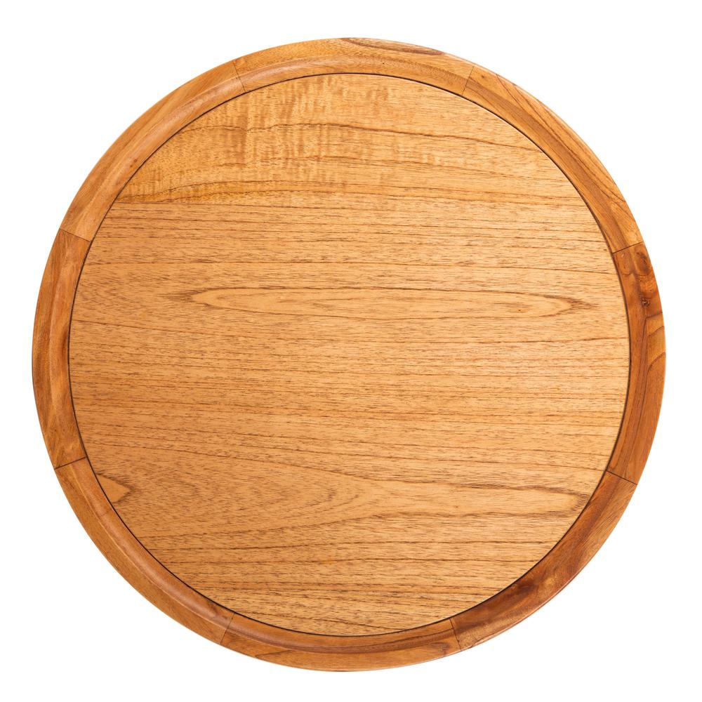 Devin Round Pedestal Coffee Table, Natural Brown. Picture 6