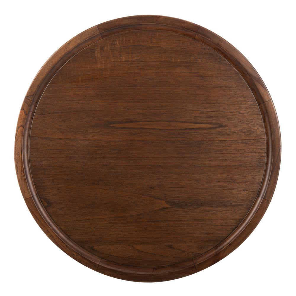 Devin Round Pedestal Coffee Table, Dark Brown. Picture 6