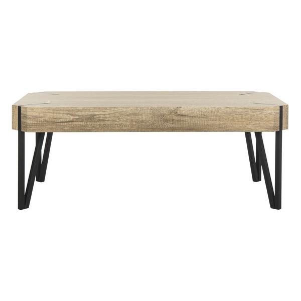 LIANN RUSTIC MIDCENTURY WOOD TOP COFFEE TABLE. Picture 1