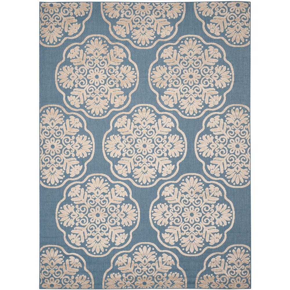 COTTAGE, LIGHT BLUE / BEIGE, 8' X 11'-2", Area Rug, COT911F-8. Picture 1