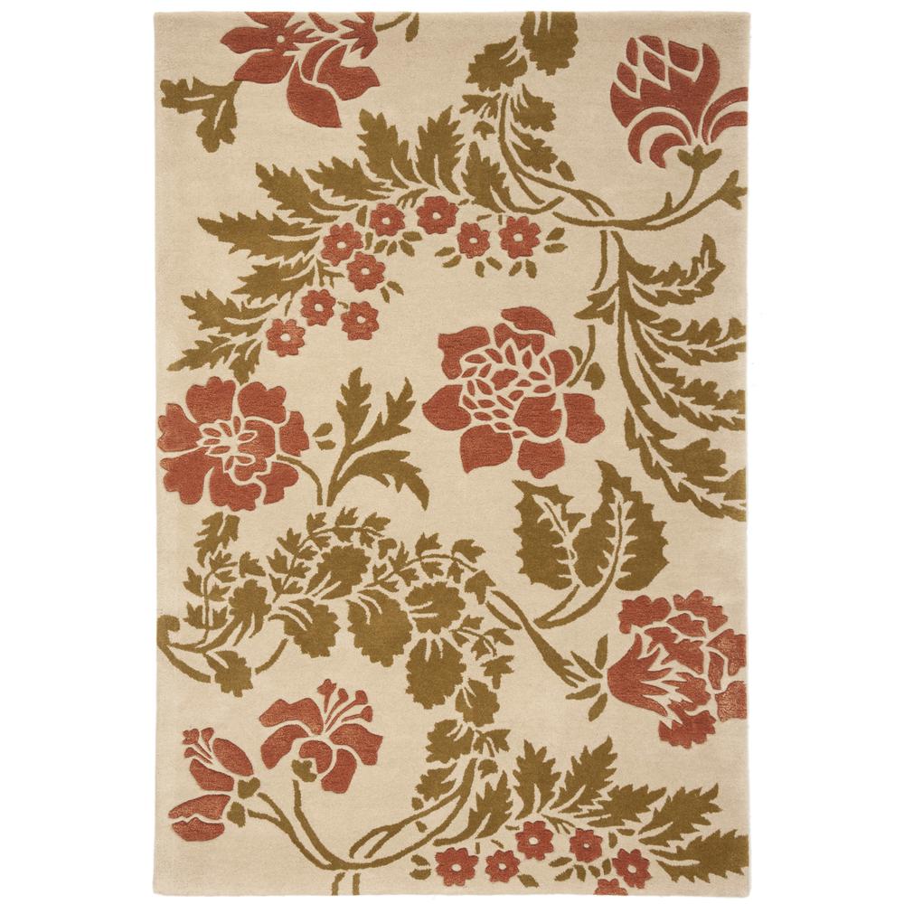 CAPRI, BEIGE / RUST, 3' X 5', Area Rug. Picture 1