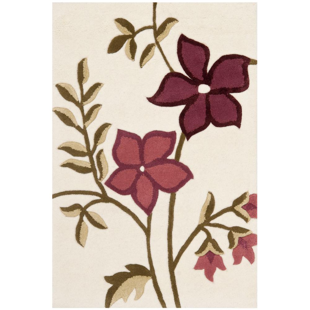 CAPRI, IVORY / PURPLE, 2' X 3', Area Rug. Picture 1